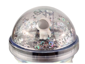 Copo Com Led Plástico E Canudo Personagem Astronauta 450Ml