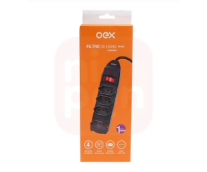 Filtro de Linha Regua Extensao 4 Entradas E Usb OEX TM102 Preto