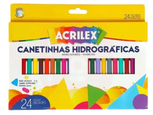 Canetinhas Hidrográficas 24 Cores Acrilex