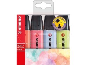 Marca Texto Stabilo Boss Original Pastel 4 Cores